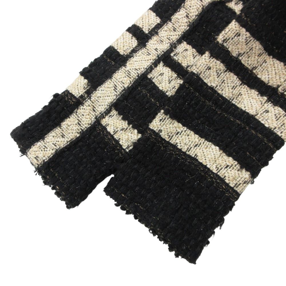 Chanel Jacket Short Length Tweed Border Stripe Black — view 8