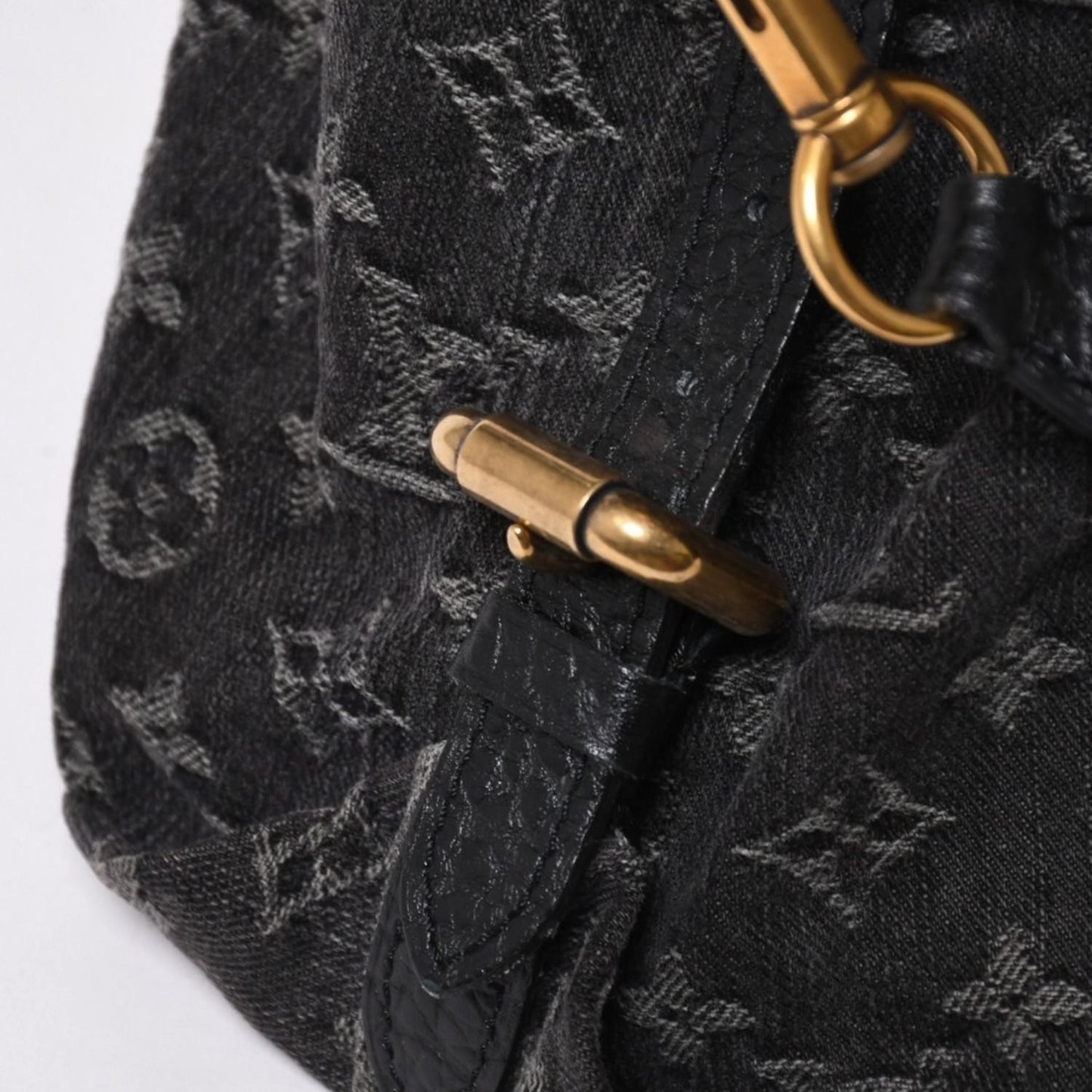 Louis Vuitton Handbag Monogram Denim Neo Cabby GM Black Leather 2-Way — view 7