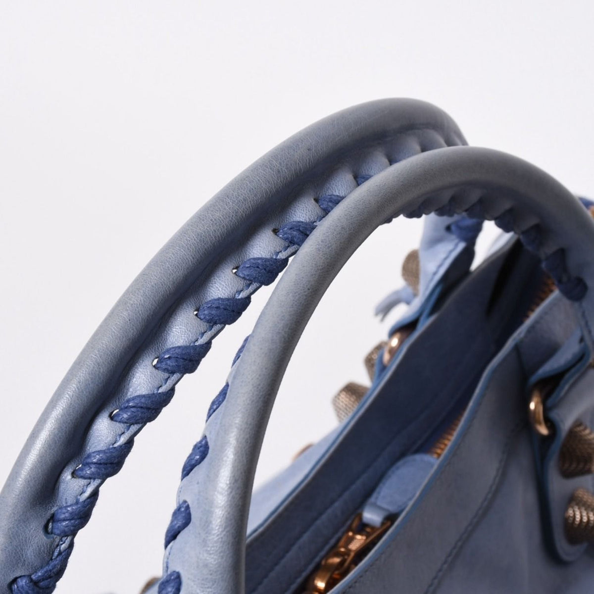 Balenciaga Giant City Handbag Light Blue Rose Gold 2-Way Lambskin — view 5