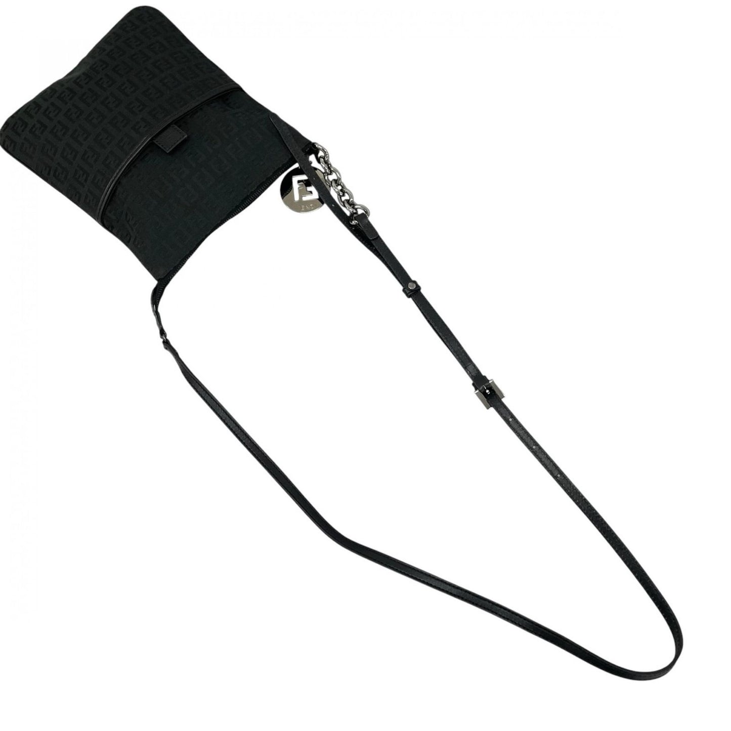 Fendi Shoulder Bag Zucchino Black FF Logo — view 6