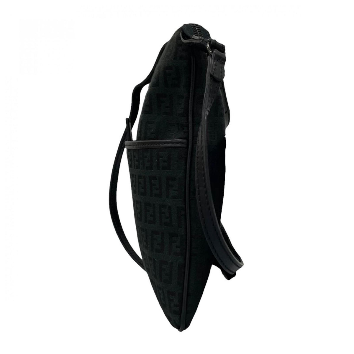Fendi Shoulder Bag Zucchino Black FF Logo — view 3