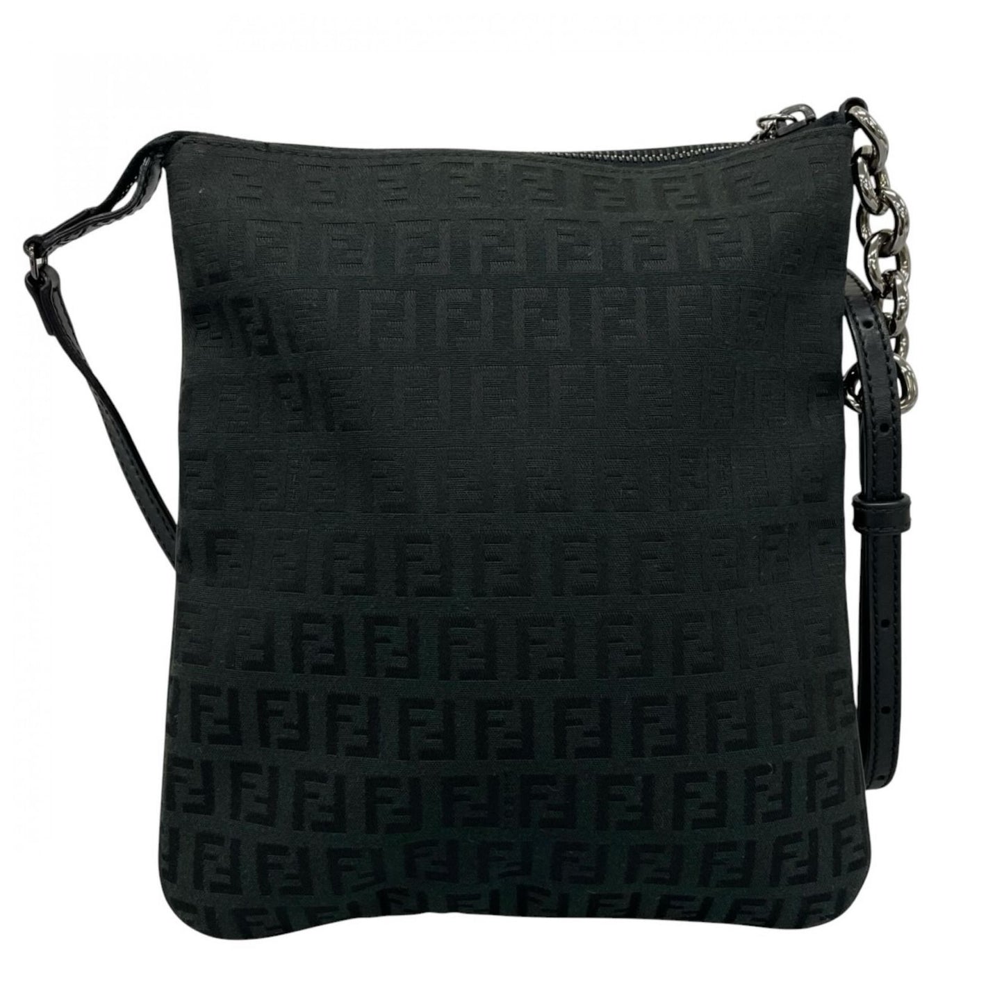 Fendi Shoulder Bag Zucchino Black FF Logo — view 2