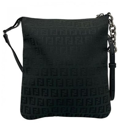 Fendi Shoulder Bag Zucchino Black FF Logo — view 2