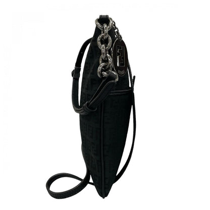 Fendi Shoulder Bag Zucchino Black FF Logo — view 4