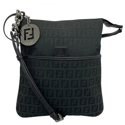 Fendi Shoulder Bag Zucchino Black FF Logo