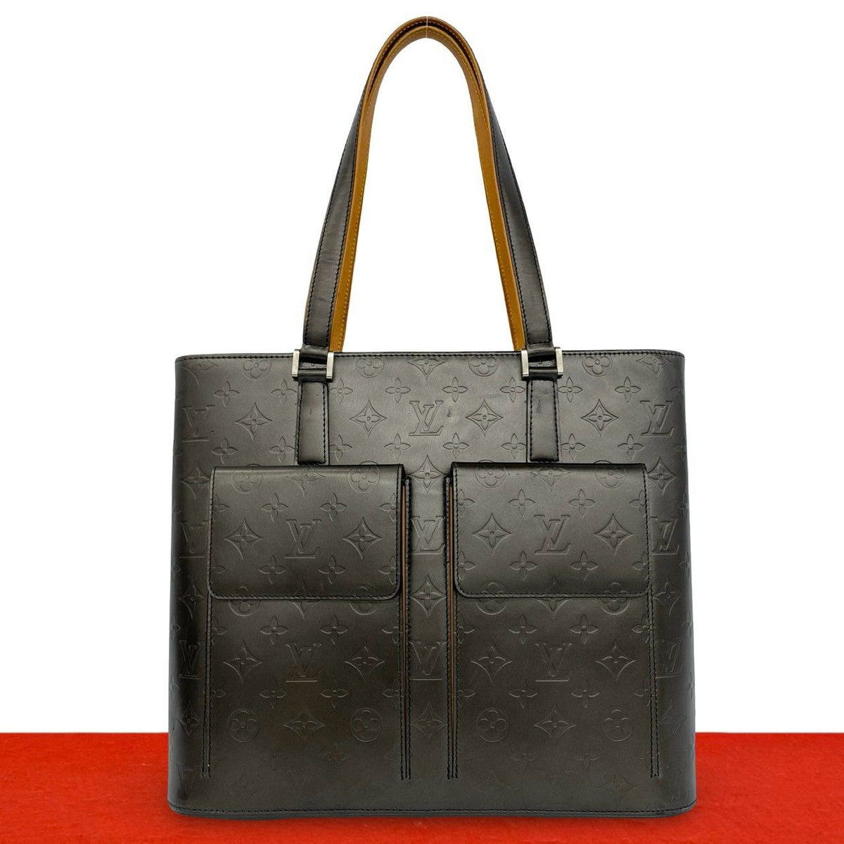 Louis Vuitton Wilwood Monogram Matte Leather Tote Black Noir