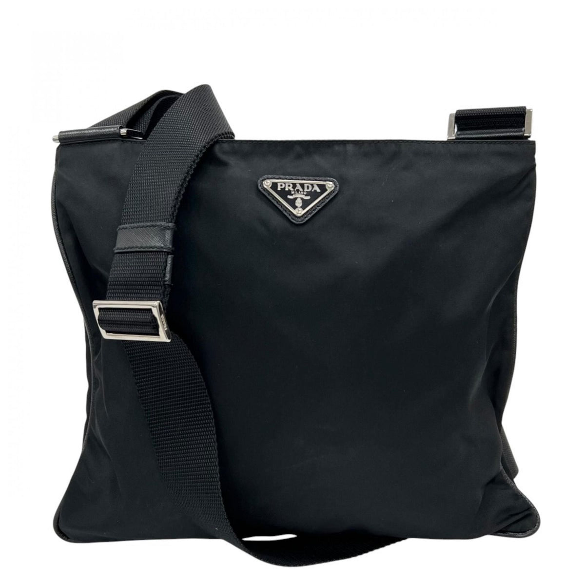 Prada Shoulder Bag Nylon Black Triangle Logo