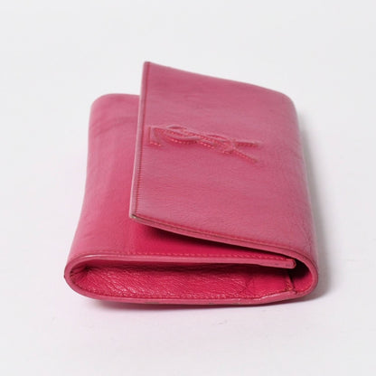 Saint Laurent Belle de Jour Clutch Fuchsia Pink Silver — view 3