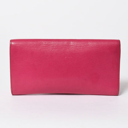 Saint Laurent Belle de Jour Clutch Fuchsia Pink Silver — view 2