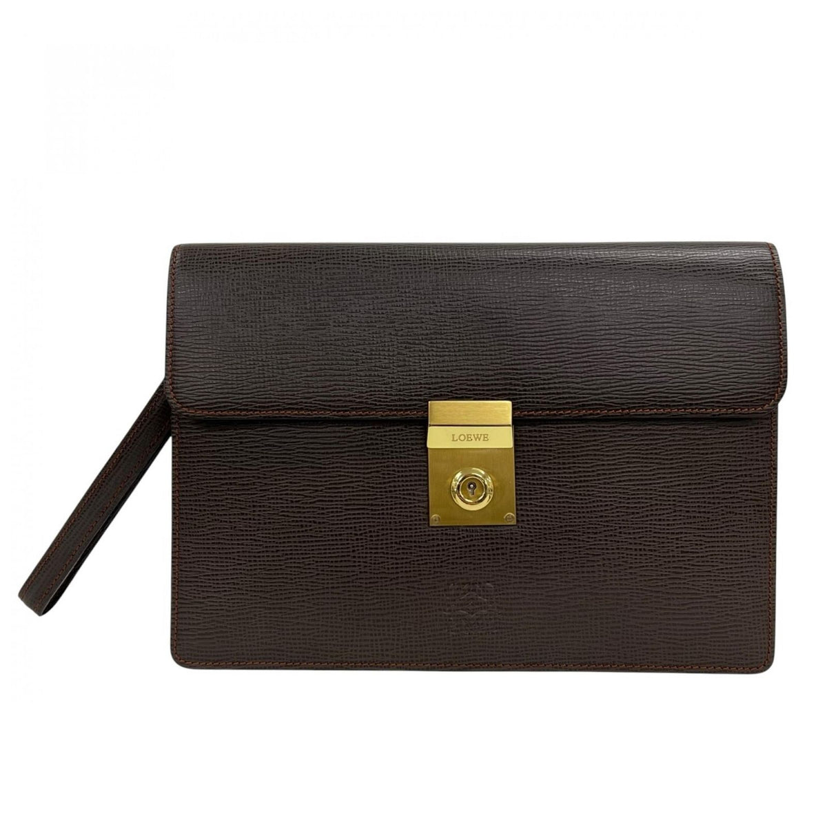 Loewe Clutch Brown Anagram