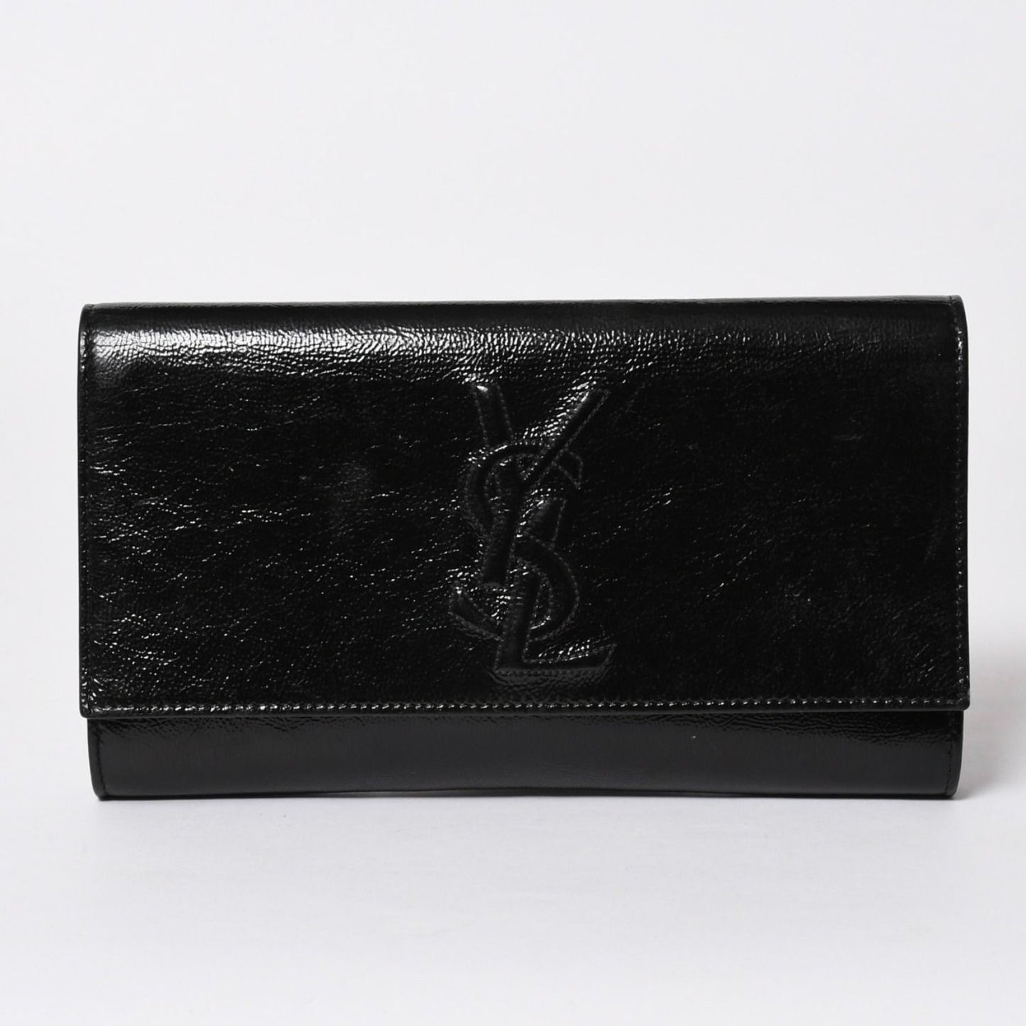 Saint Laurent Clutch Handbag Second Black Silver