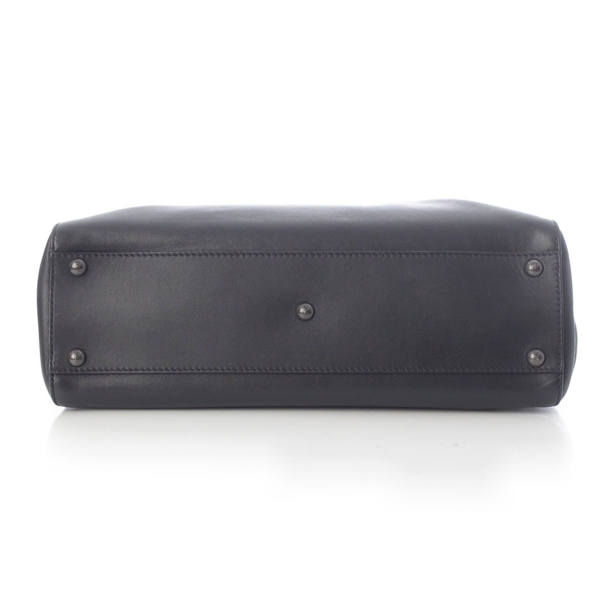 Fendi Peekaboo Regular Leopard 2-Way Handbag Black — view 5