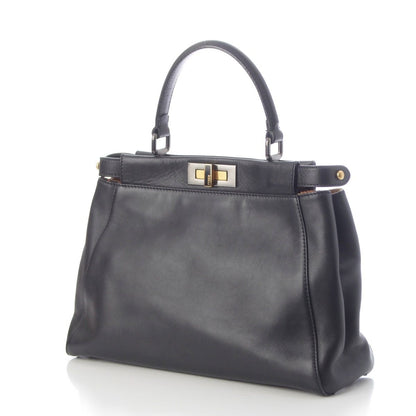 Fendi Peekaboo Regular Leopard 2-Way Handbag Black — view 2