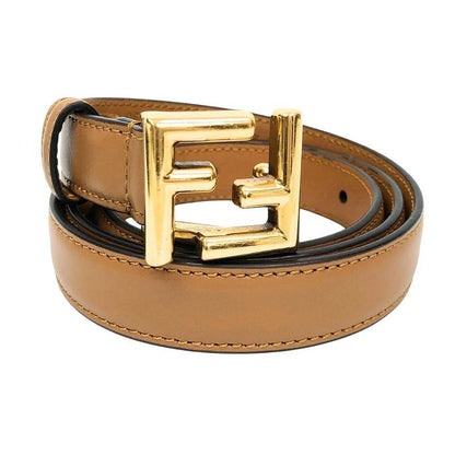 Fendi Belt Camel Brown FF Leather