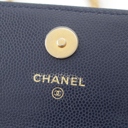 Chanel Quilted Mini Caviar Leather Coco Buttons Chain Shoulder Bag Navy — view 7