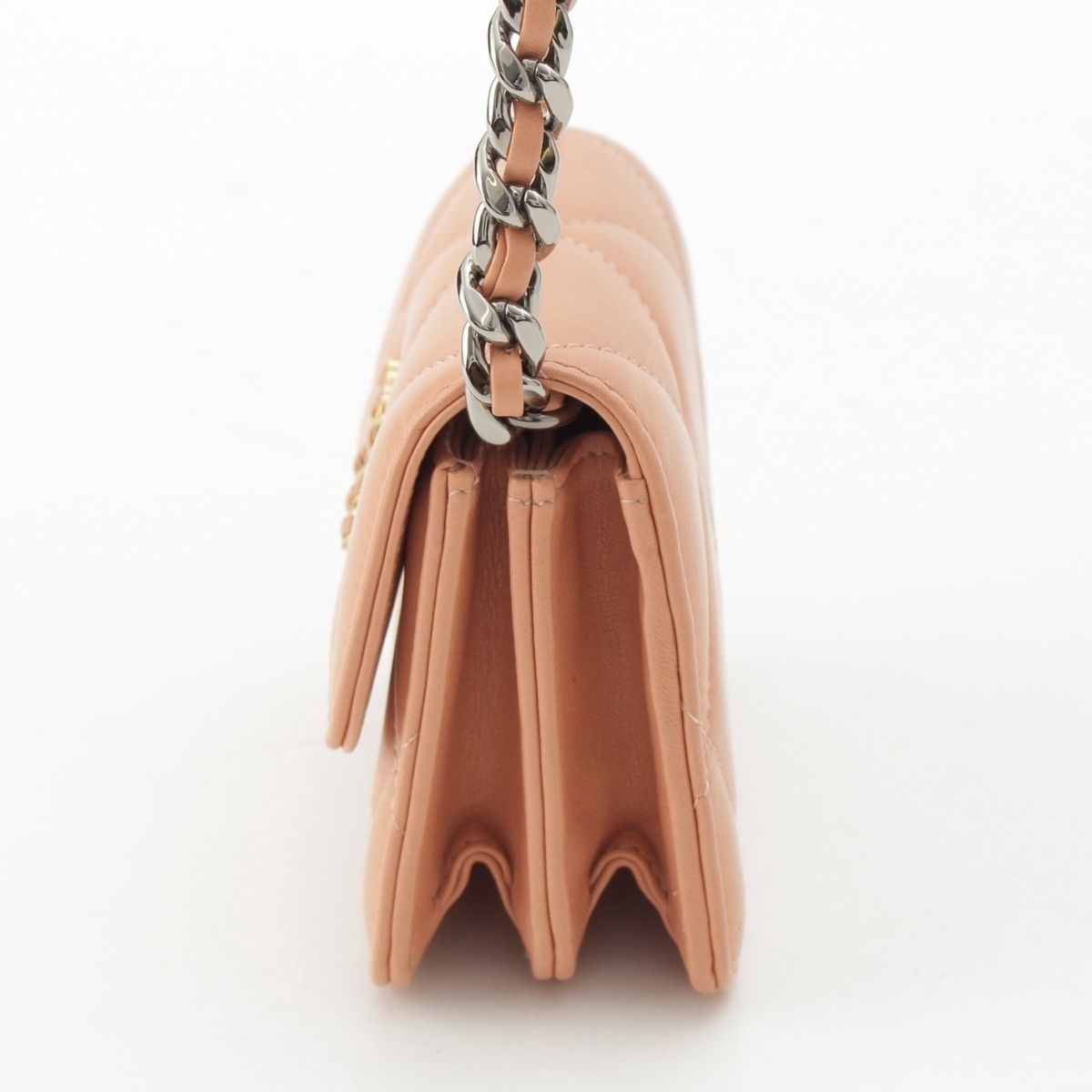 Chanel 19 Mini Lambskin Shoulder Bag Pink Beige — view 3