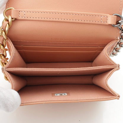 Chanel 19 Mini Lambskin Shoulder Bag Pink Beige — view 6