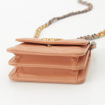 Chanel 19 Mini Lambskin Shoulder Bag Pink Beige — view 5