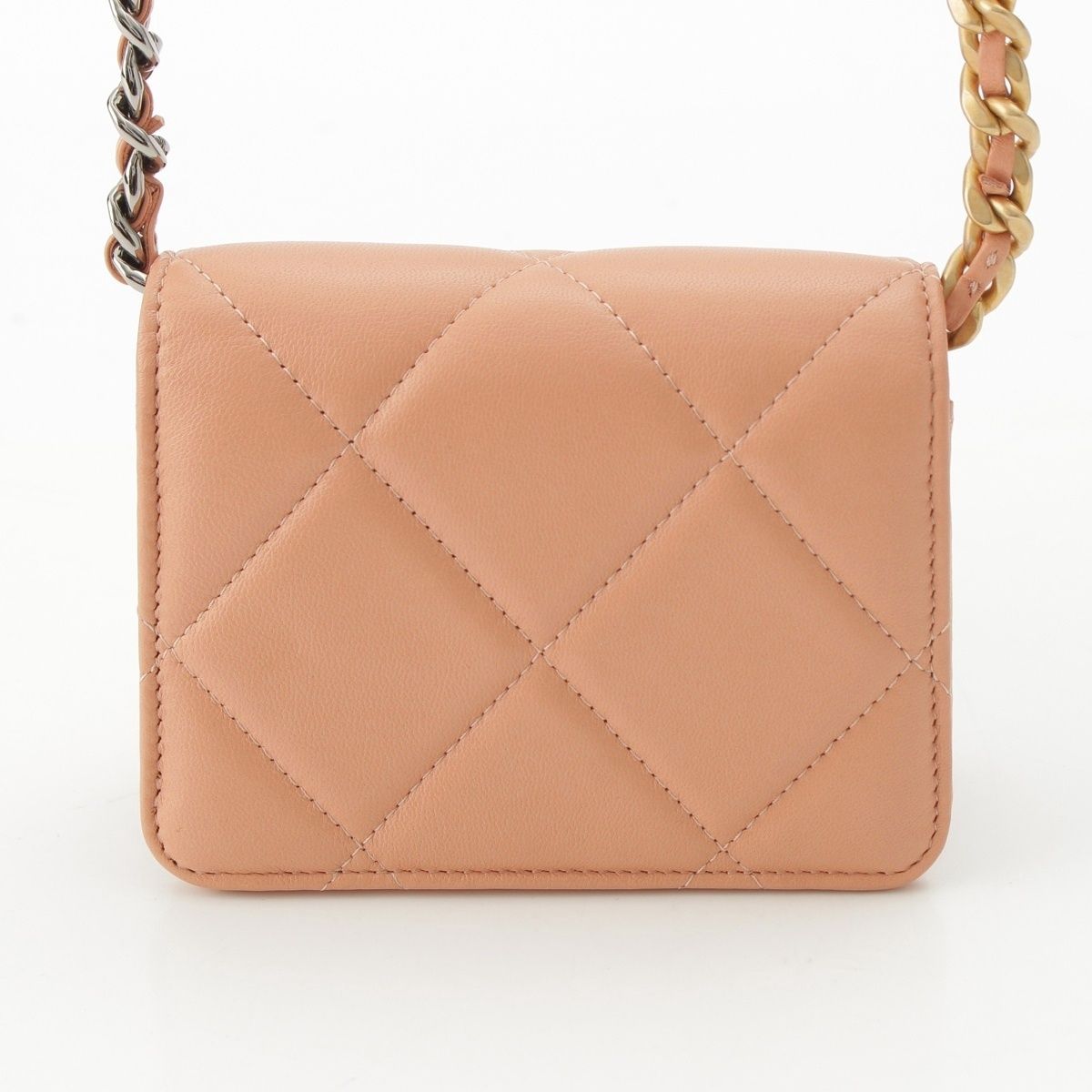 Chanel 19 Mini Lambskin Shoulder Bag Pink Beige — view 4