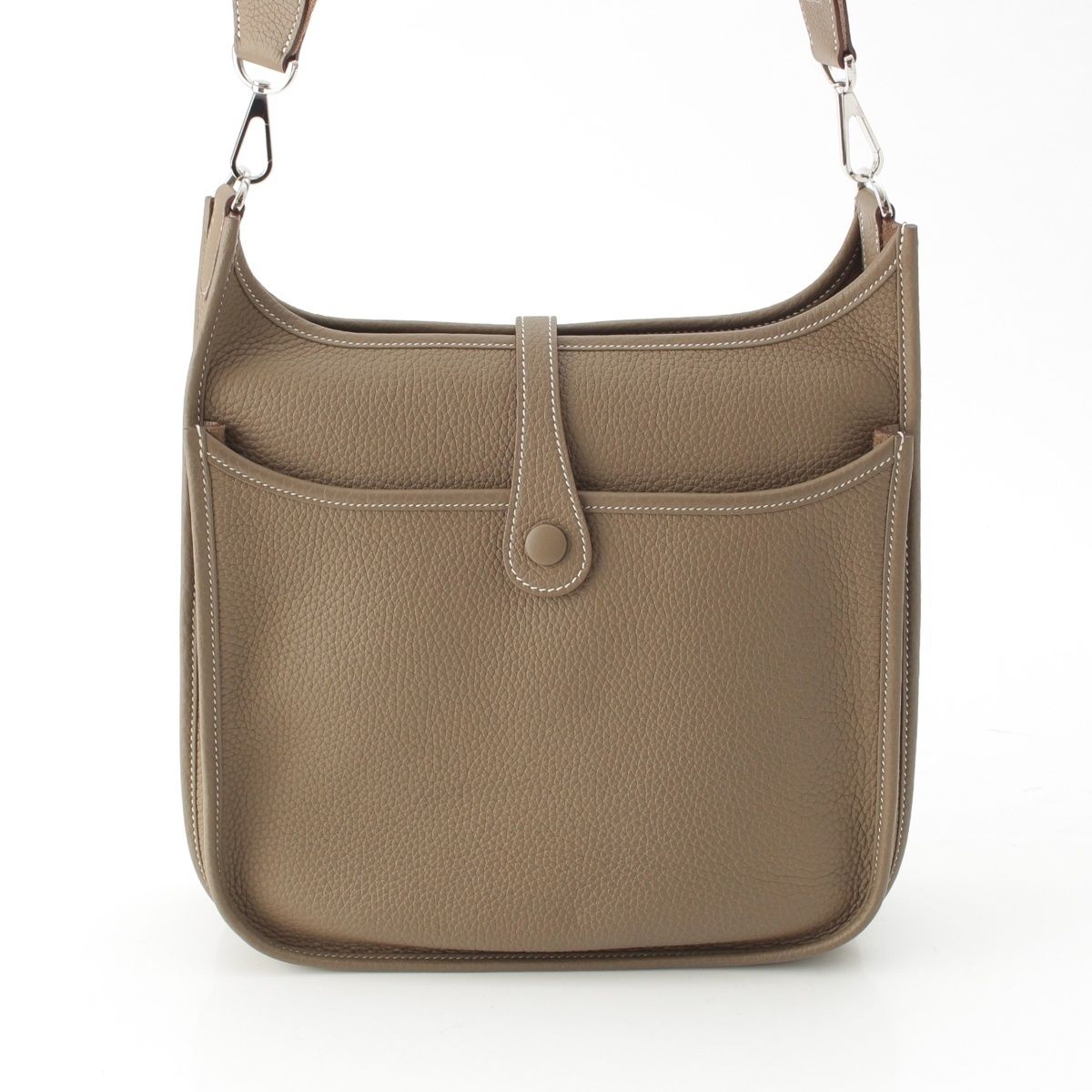 Hermes Evelyne 3 29 PM III PM Taurillon Clemence Shoulder Bag Etoupe — view 4