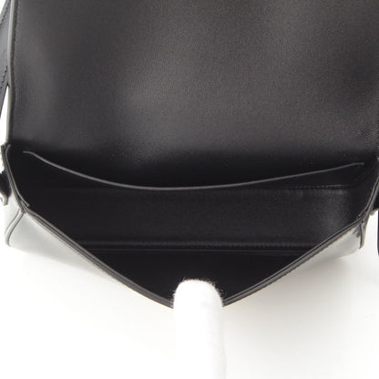 Celine Triomphe Claude Shiny Calfskin Shoulder Bag Black — view 7