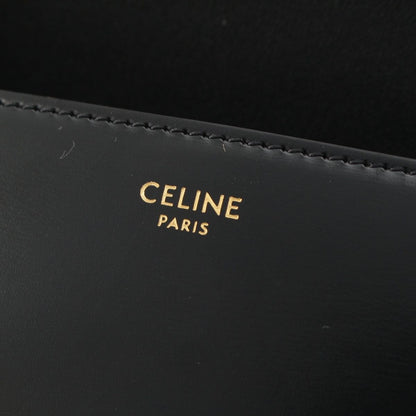 Celine Triomphe Claude Shiny Calfskin Shoulder Bag Black — view 8