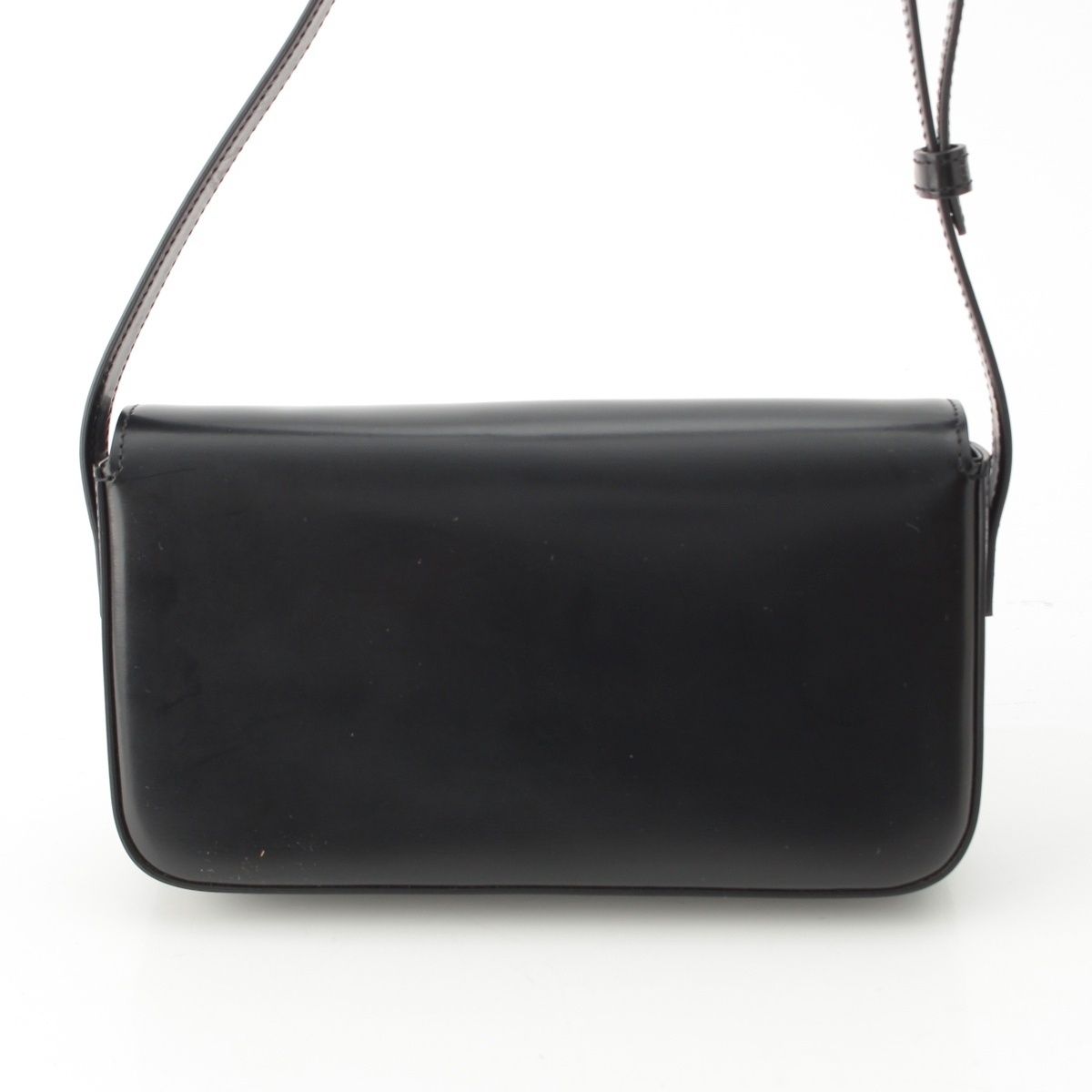 Celine Triomphe Claude Shiny Calfskin Shoulder Bag Black — view 5