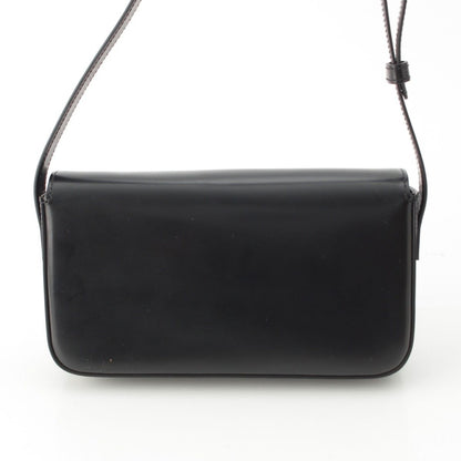Celine Triomphe Claude Shiny Calfskin Shoulder Bag Black — view 5