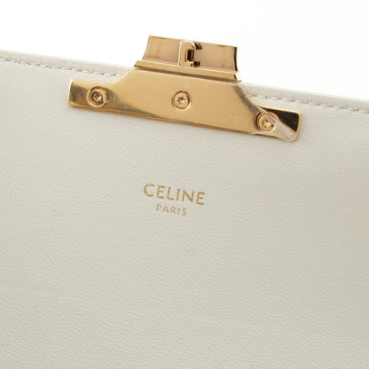 Celine Triomphe Claude Tennis Calfskin Small Shoulder Bag White Blue — view 8