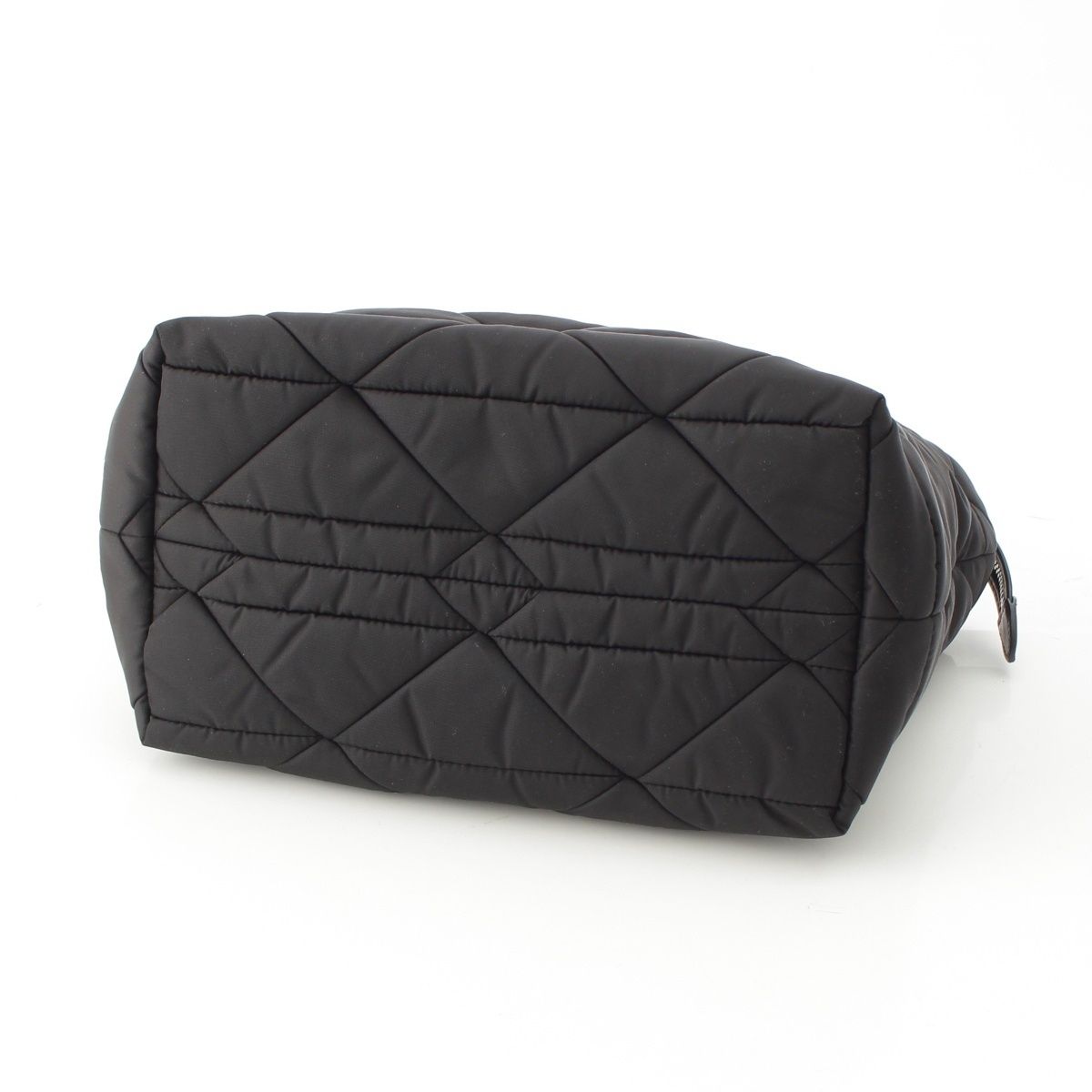 Prada Re-Nylon Padded Nylon Triangle Logo 2-Way Medium Tote Black — view 5