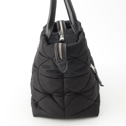 Prada Re-Nylon Padded Nylon Triangle Logo 2-Way Medium Tote Black — view 3