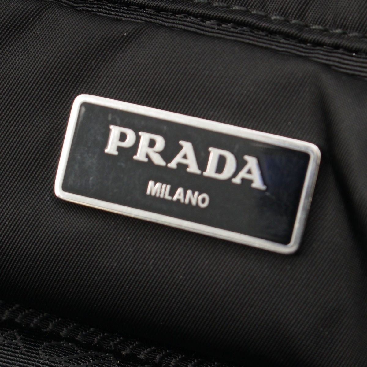 Prada Re-Nylon Padded Nylon Triangle Logo 2-Way Medium Tote Black — view 7