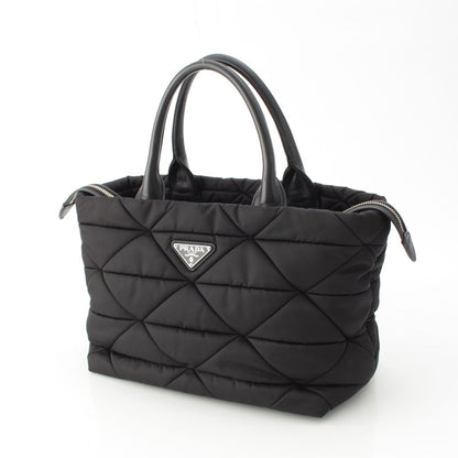 Prada Re-Nylon Padded Nylon Triangle Logo 2-Way Medium Tote Black — view 2