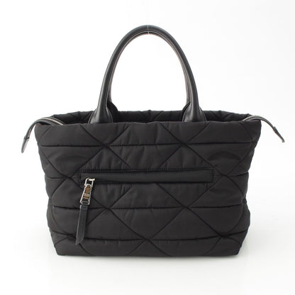 Prada Re-Nylon Padded Nylon Triangle Logo 2-Way Medium Tote Black — view 4