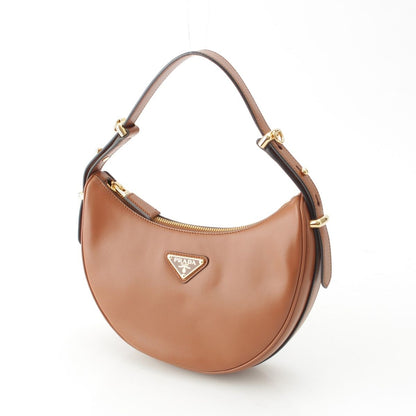 Prada Arque Small Leather 2-Way Handbag Cognac Tan Brown — view 2