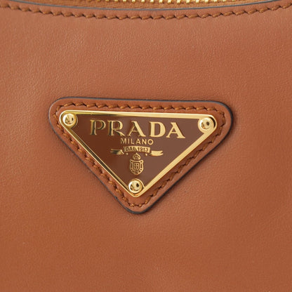 Prada Arque Small Leather 2-Way Handbag Cognac Tan Brown — view 8