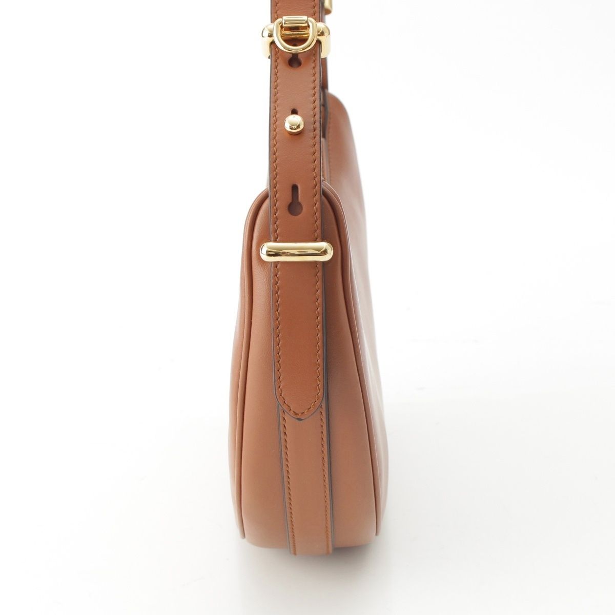 Prada Arque Small Leather 2-Way Handbag Cognac Tan Brown — view 3