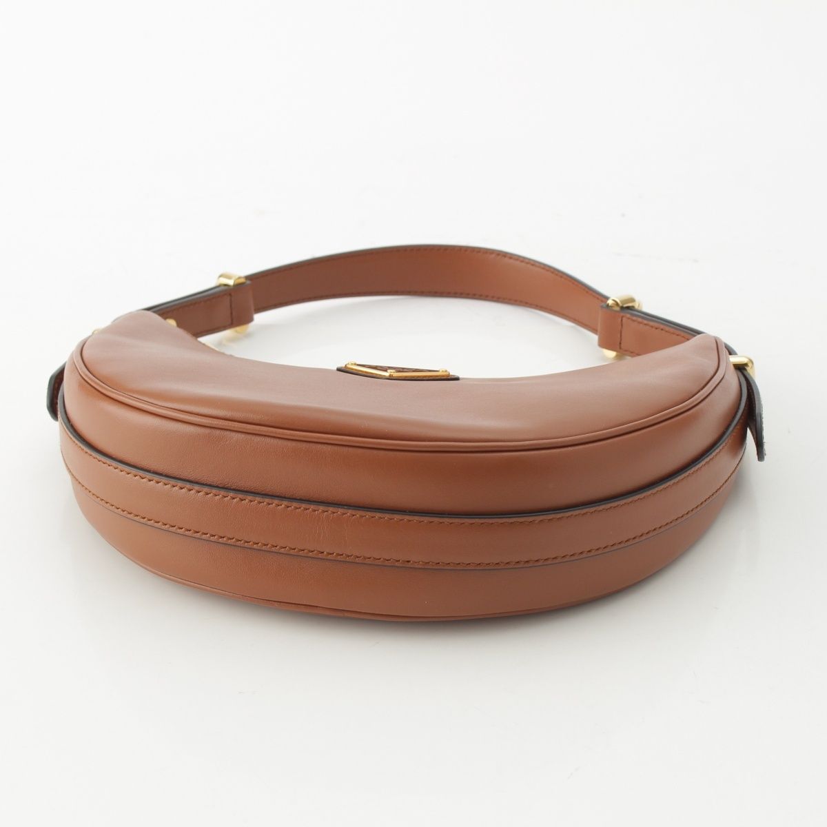 Prada Arque Small Leather 2-Way Handbag Cognac Tan Brown — view 5