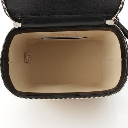 Chanel Rattan Leather CC Logo 2-Way Vanity Shoulder Bag Black Beige — view 6