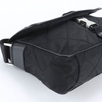 Prada White Tag with Tessuto Nylon Triangle Logo Leather Shoulder Bag — view 6