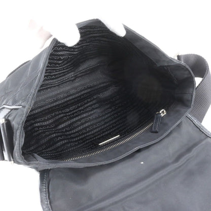 Prada White Tag with Tessuto Nylon Triangle Logo Leather Shoulder Bag — view 7