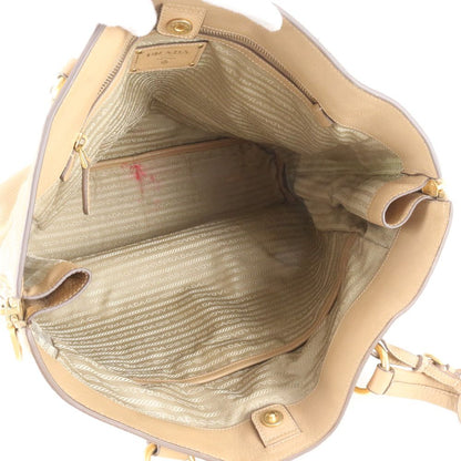 Prada Vitello Daino Leather Tote Shoulder Hand Brown — view 7