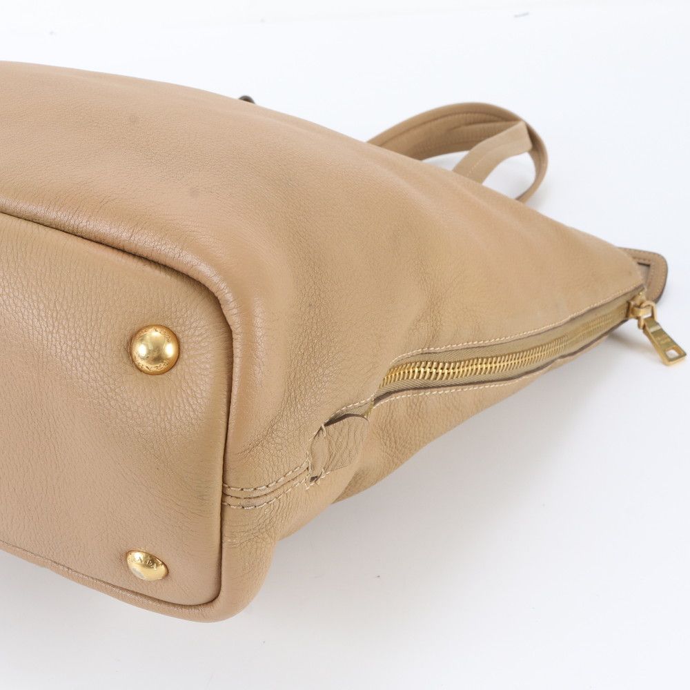 Prada Vitello Daino Leather Tote Shoulder Hand Brown — view 4