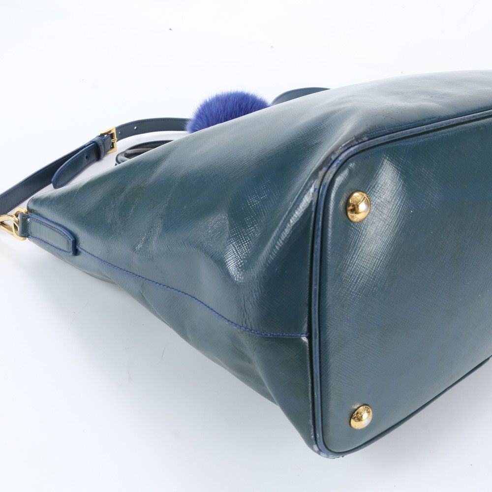 Prada White Tag Saffiano Leather Triangle Logo 2-Way Shoulder Bag — view 6
