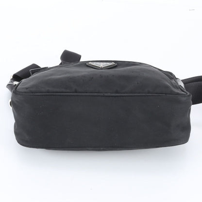 Prada White Tag Tessuto Nylon Triangle Logo Leather Shoulder Bag — view 5