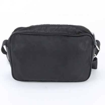 Prada White Tag Tessuto Nylon Triangle Logo Leather Shoulder Bag — view 3