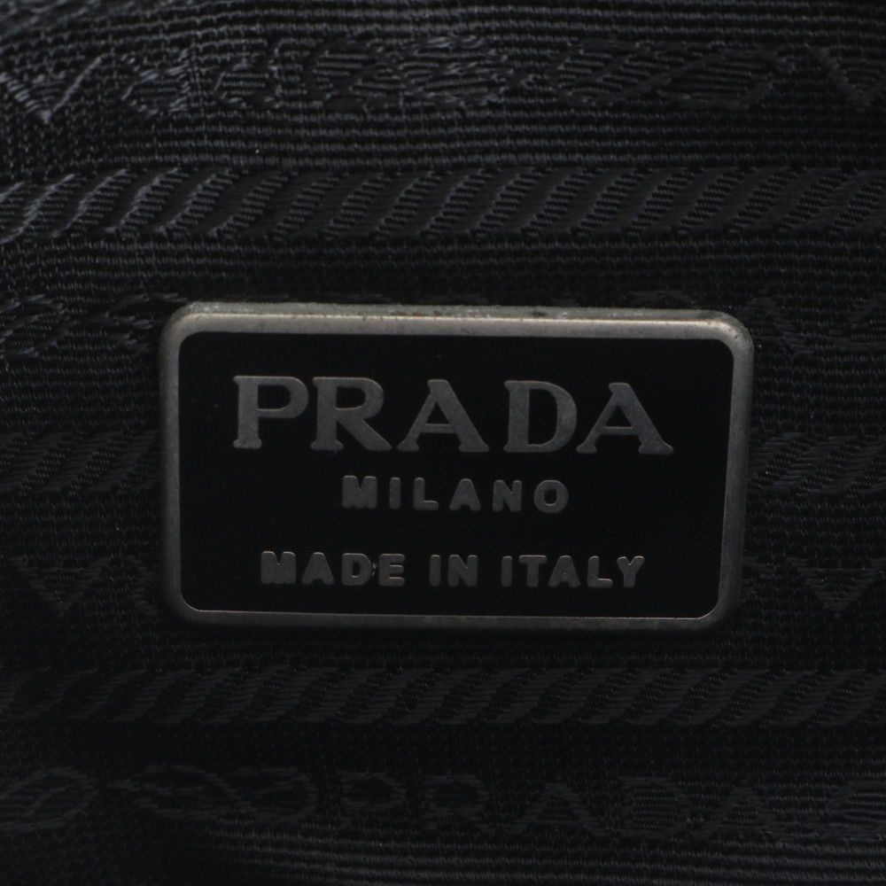 Prada White Tag Triangle Logo Half Moon Leather Shoulder Bag — view 8