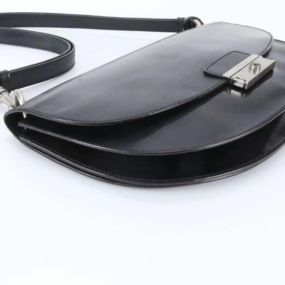 Prada White Tag Triangle Logo Half Moon Leather Shoulder Bag — view 6