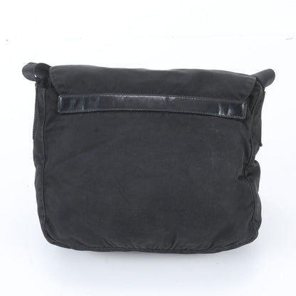 Prada White Tag Tessuto Nylon Triangle Logo Leather Shoulder Bag — view 3