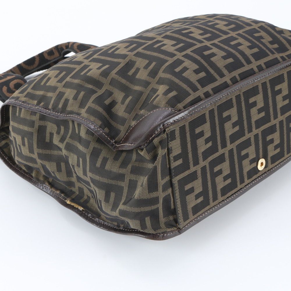 Fendi FF Zucca Leather Tote Shoulder Hand Brown — view 5